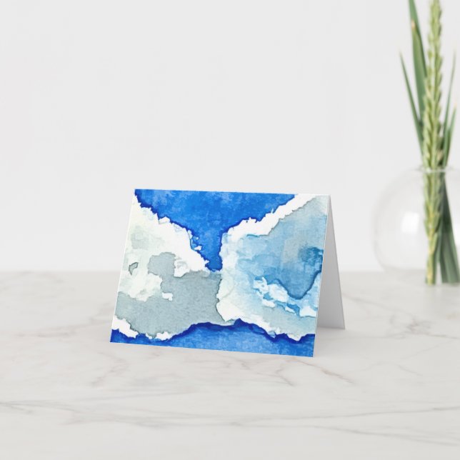 Peinture aquarelle deux nuages pliée (Devant)