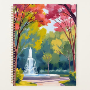 Peinture aquarelle du feuillage d'automne du parc 