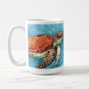 Peinture aquarelle - Mug de tortue de mer