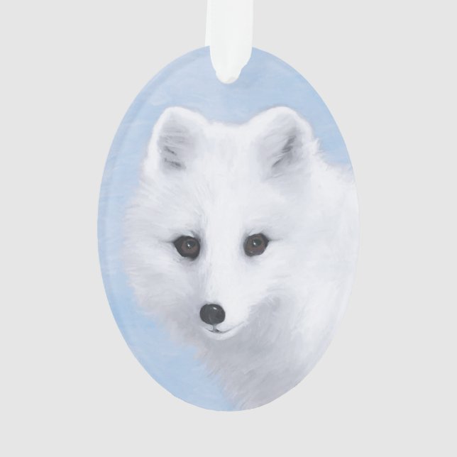 Peinture Arctic Fox - Art original de la faune (dos)