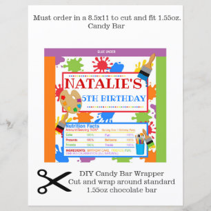 Peinture Art Party Chocolate Bar Wrapper
