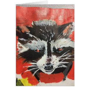 Peinture artistique de Racoon rouge
