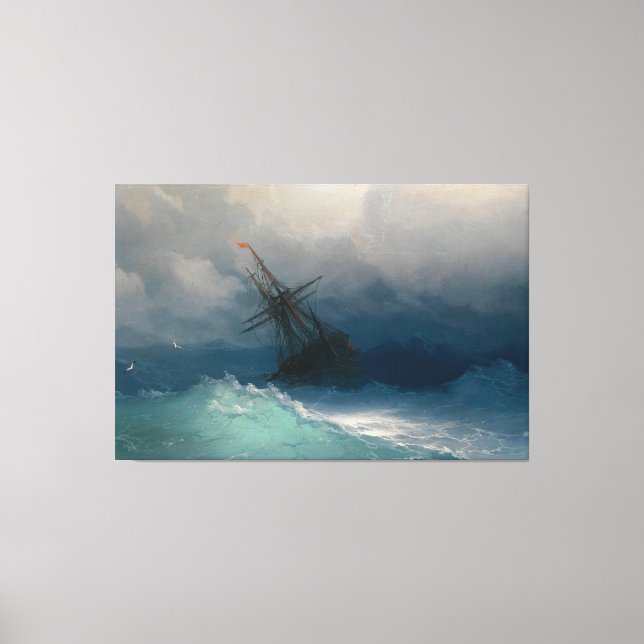 Peinture bateau de mer Premium toile enveloppée (b (Recto)