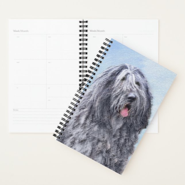 Peinture Bergamasco Sheepdog - Chien original mign (Devant avec enveloppe)