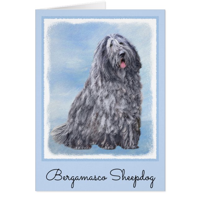 Peinture Bergamasco Sheepdog - Chien original mign (Devant)