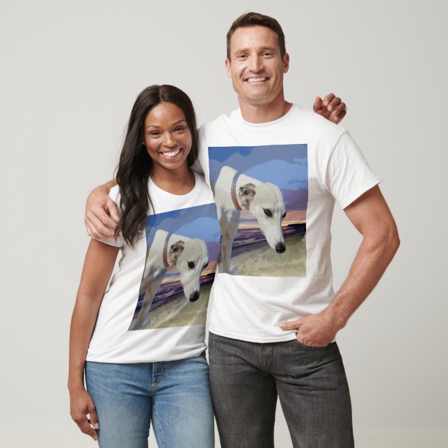 Peinture blanche à l'huile Greyhound, T-shirt (Unisexe)