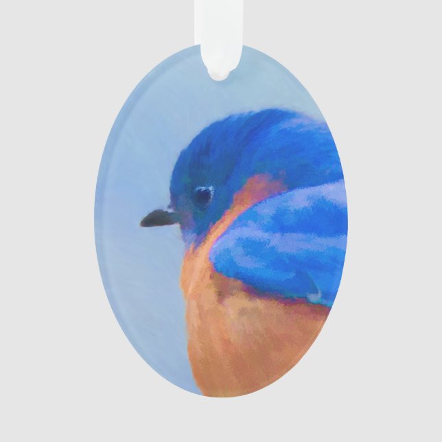 Peinture Bluebird - Art Original d'Oiseaux (devant)