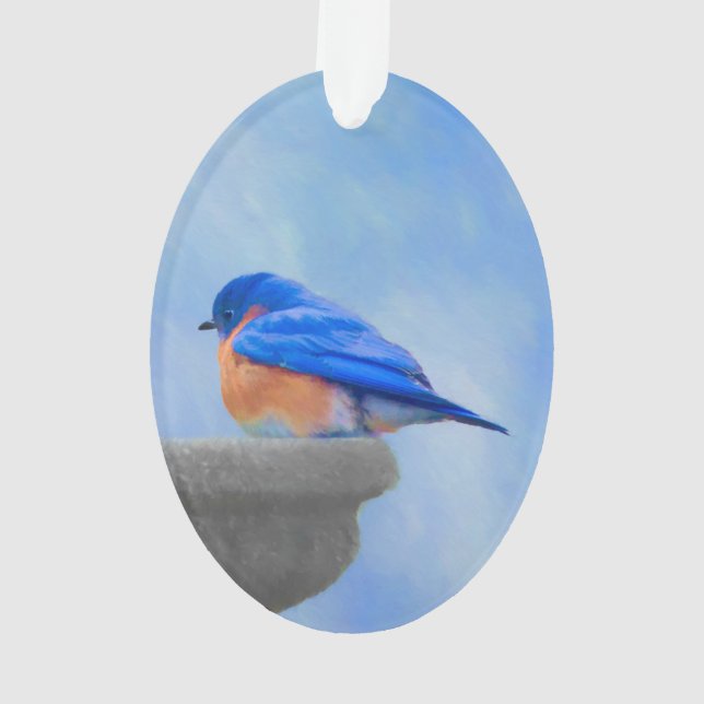 Peinture Bluebird - Art original pour oiseaux (dos)