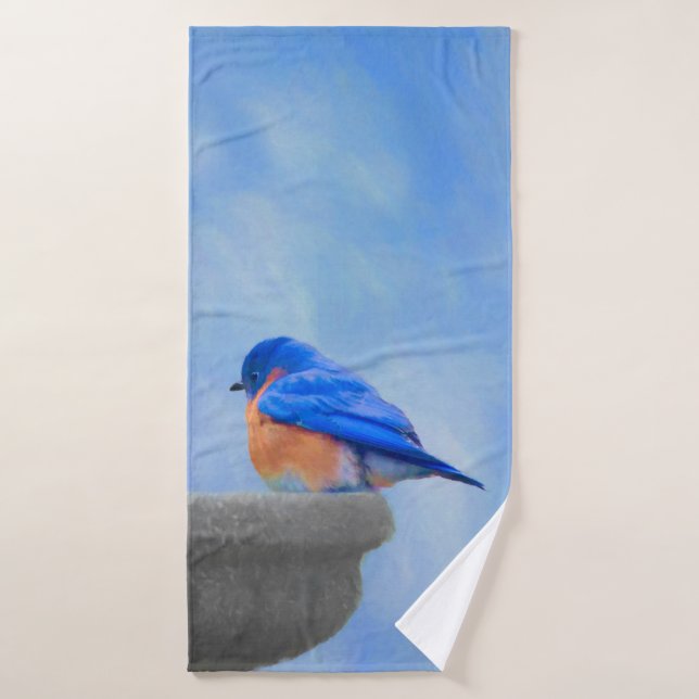Peinture Bluebird - Art original pour oiseaux (Serviette de bain)