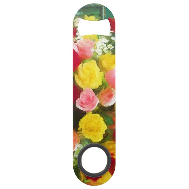 Peinture Bouquet Rose - Jolie Art Fleur Originale (Devant)