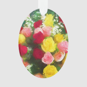 Peinture Bouquet Rose - Jolie Art Fleur Originale