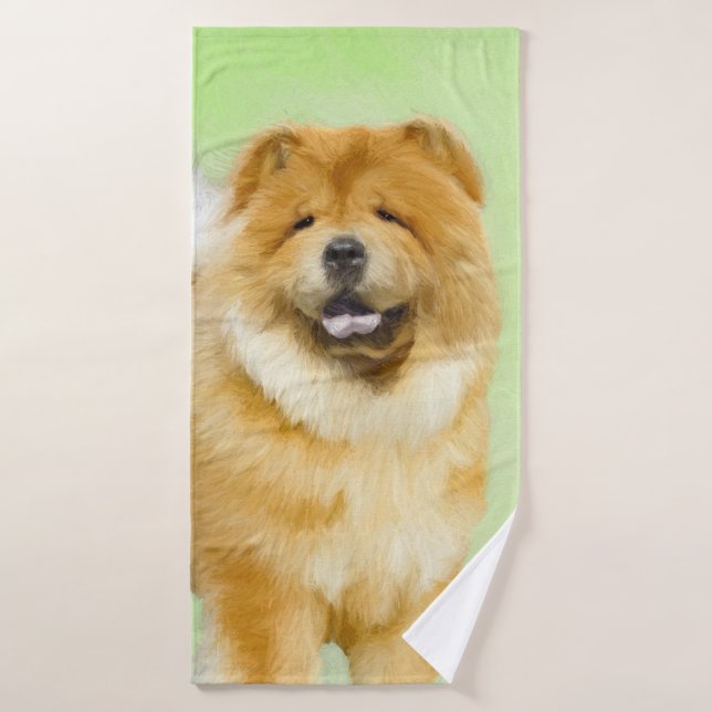 Peinture Chow Chow - Joli art original chien (Serviette de bain)