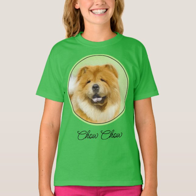 Peinture Chow Chow - Jolie T-Shirt d'Art Chien Ori (Devant)
