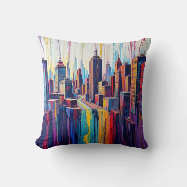 Peinture CIty et Coussin de loup magique (Recto)