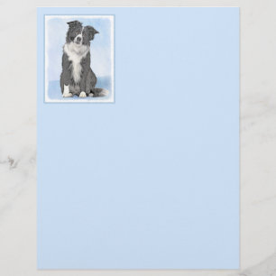 Peinture Collie Bordure - Joli art original chien