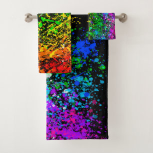 Peinture couleur arc-en-ciel noir éclaboussure col