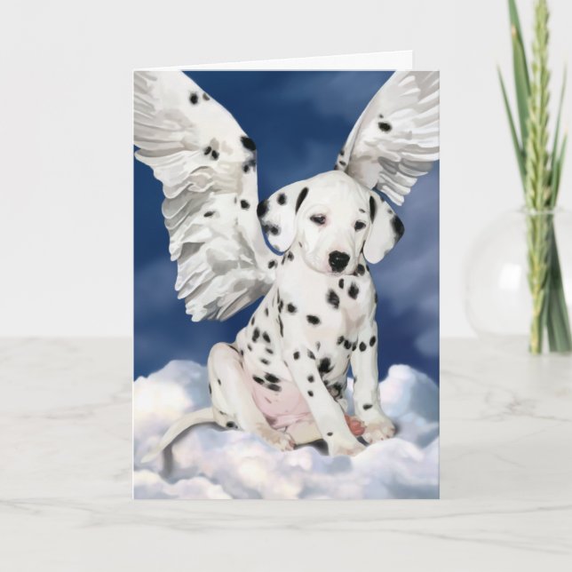 Peinture dalmatienne de chiot d'ange de carte (Devant)