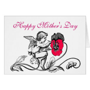 PEINTURE D'ANGE FLEUR ROSE FÊTE DES MÈRES