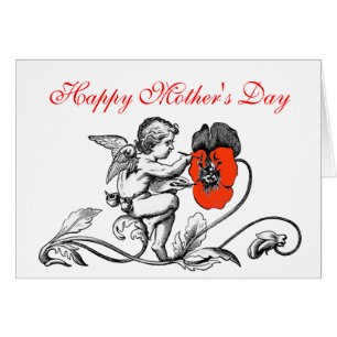 PEINTURE D'ANGE Fleur rouge de la fête des mères