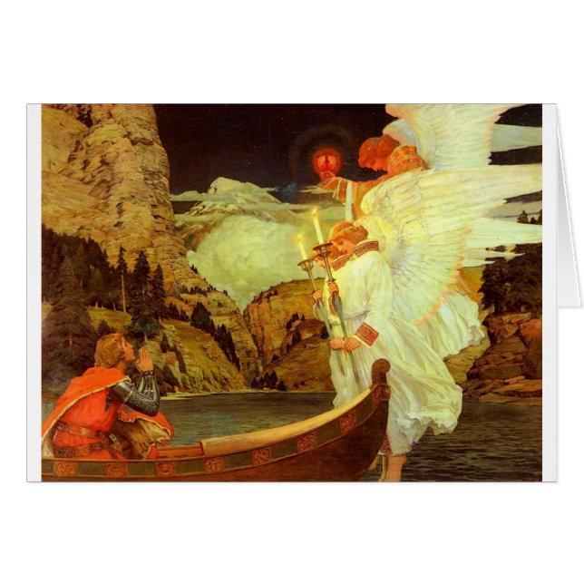 Peinture d'anges de Saint Graal de chevalier (Devant horizontal)