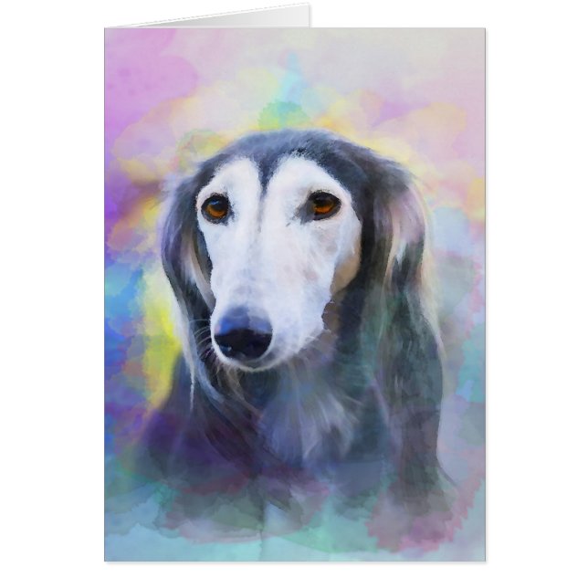 Peinture d'aquarelle de chien gris (Devant)