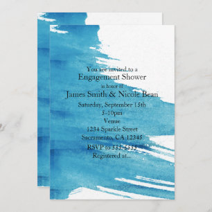 Peinture d'aquarelle Turquoise Invitations simples