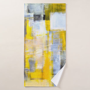 Peinture d'art Abstrait gris et jaune abstrait, ar