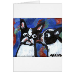 Peinture de baiser d'amour de Boston Terrier