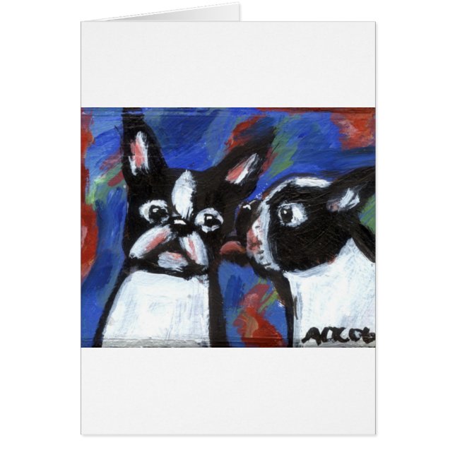 Peinture de baiser d'amour de Boston Terrier (Devant)
