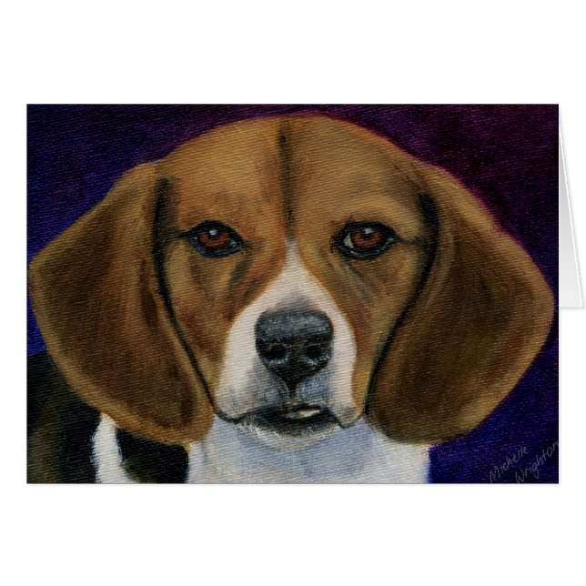 Peinture de beagle - art de race de chien (Devant horizontal)
