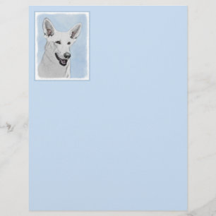 Peinture de berger blanc - jolie art original de c