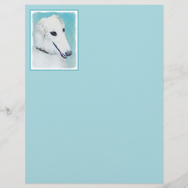 Peinture de Borzoi (Blanc) - Joli Chien d'origine (Devant)