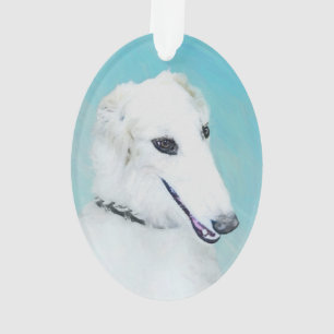 Peinture de Borzoi (Blanc) - Joli Chien d'origine