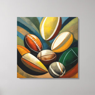 Peinture de boules de rugby - Impression de toile