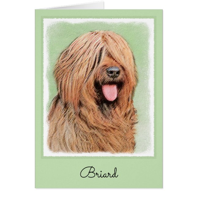 Peinture de Briard - Art original de chien mignon (Devant)
