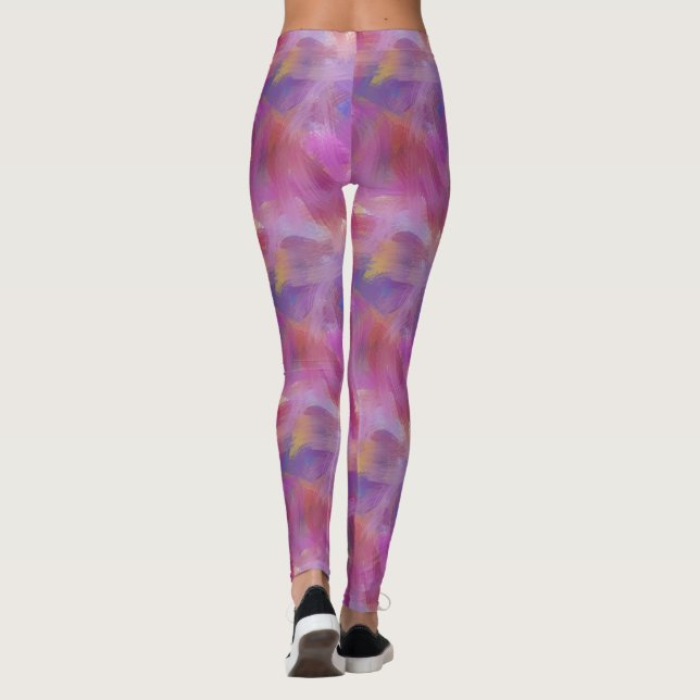 Peinture de brosse, effet violet Yoga Leggings (Dos)