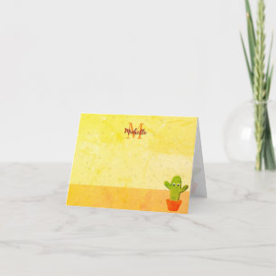Peinture de cactus en monogramme de dessin animé m