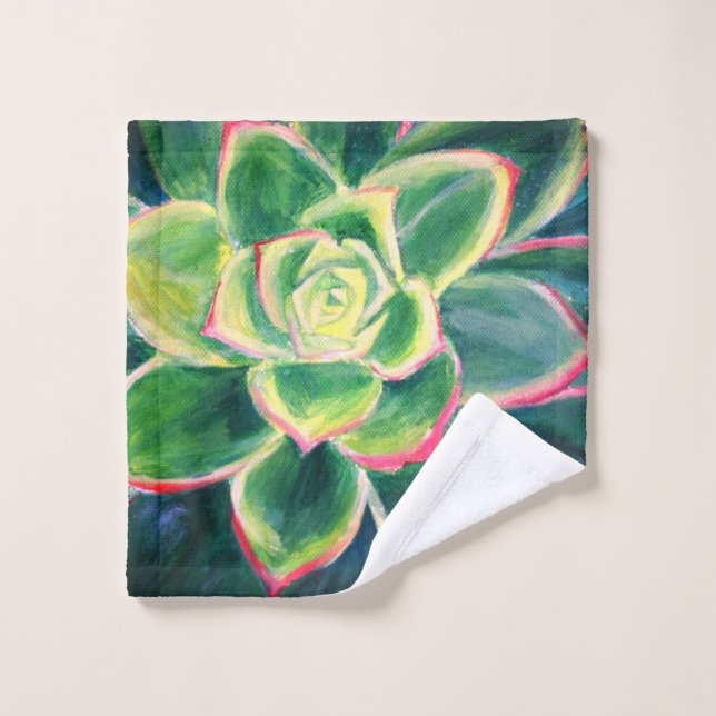 Peinture de cactus succulent plante (Gant de toilette)