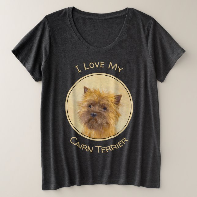 Peinture de Cairn Terrier - Cute Original Chien Ar (Design devant)