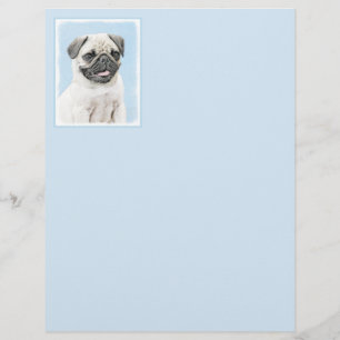 Peinture de Carlin - Art Original Mignon de Chien