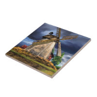 Peinture de carreau de céramique de moulin à vent