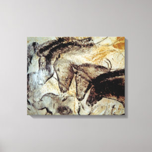 Peinture de caverne des chevaux sur la toile