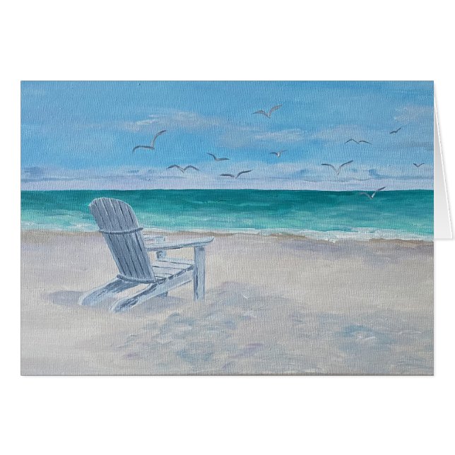 Peinture de chaise de plage, carte pour se sentir  (Devant horizontal)
