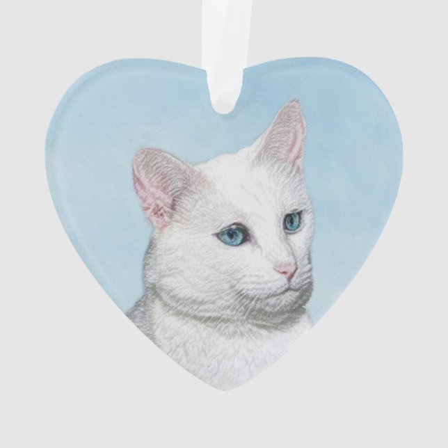 Peinture de chat blanc - Cute Original Cat Art (dos)