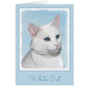 Peinture de chat blanc - Cute Original Cat Art