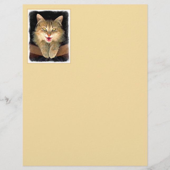 Peinture de chat Mad - Cute Original Cat Art (Devant)