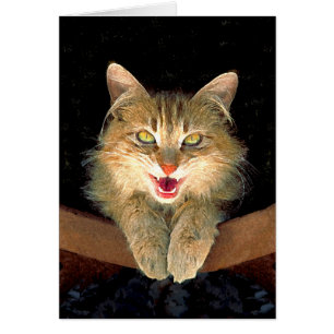 Peinture de chat Mad - Cute Original Cat Art