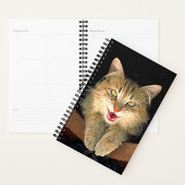 Peinture de chat Mad - Cute Original Cat Art (Devant avec enveloppe)