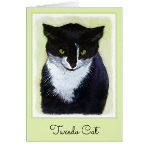 Peinture de chat Tuxedo - Cute Original Cat Art