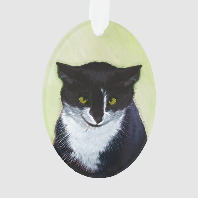 Peinture de chat Tuxedo - Cute Original Cat Art (dos)